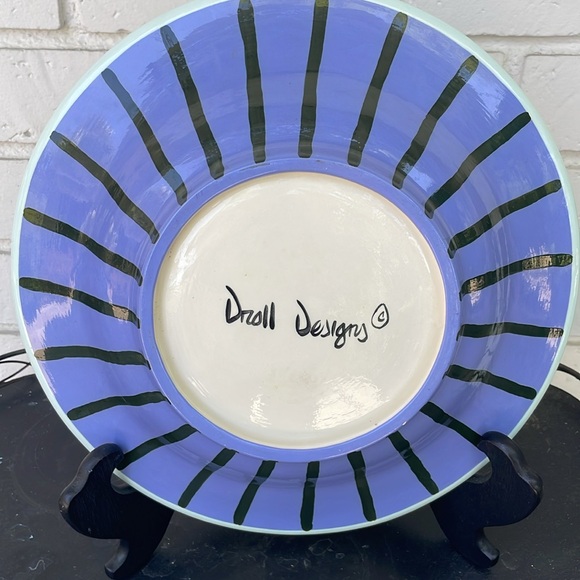 Droll Designs Big Rimmed Bowl 14 1/2" wide by 3" tall bowl - Picture 2 of 6